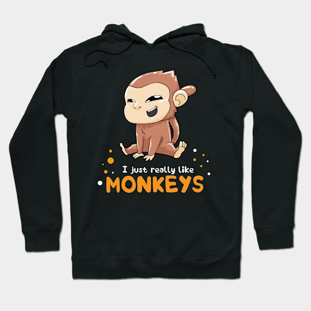 Monkey Kawaii Monkey Lover Hoodie by CreativeGiftShop